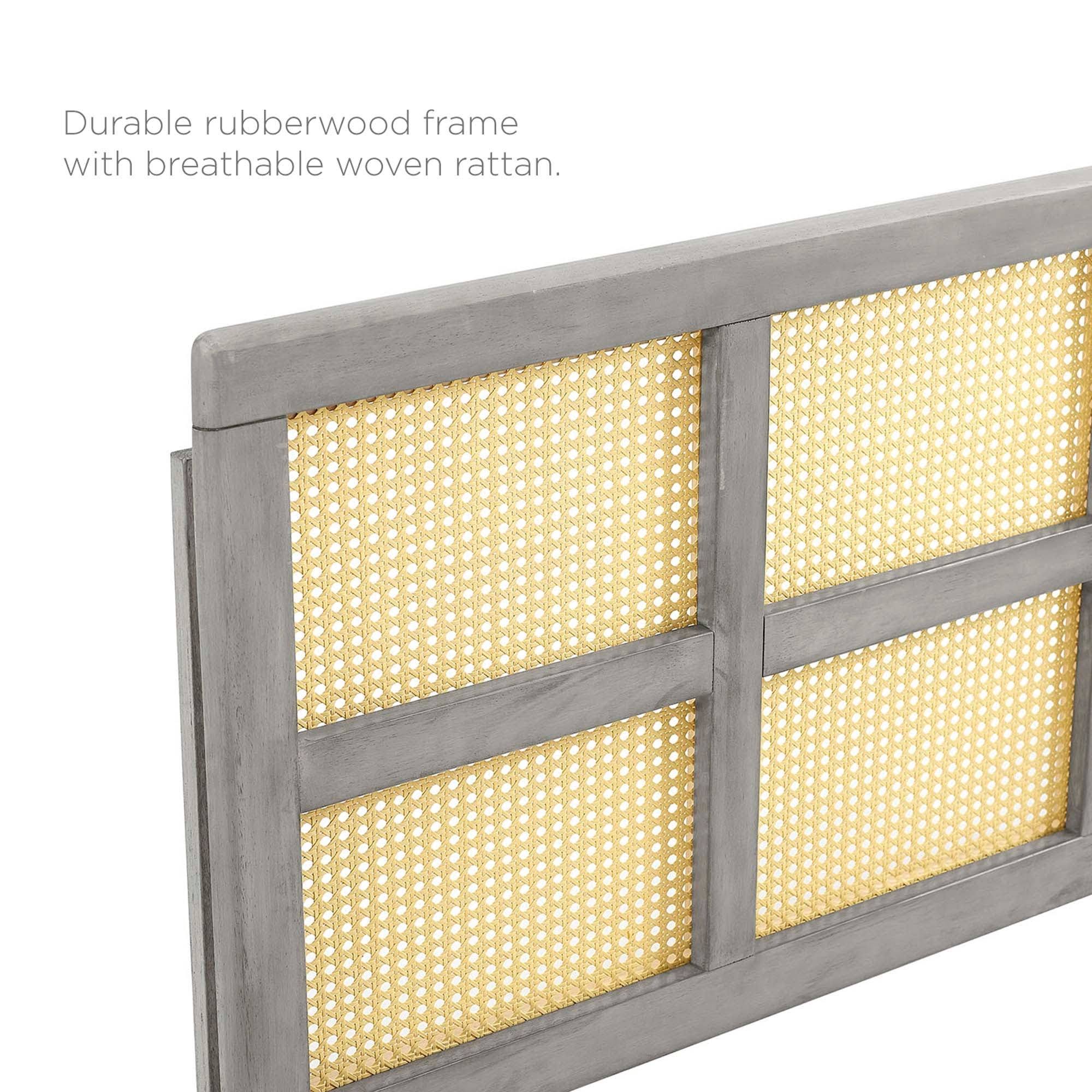 Gray Cane King Headboard D276