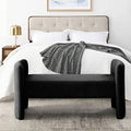 Black Velvet Ottoman Bench S55115