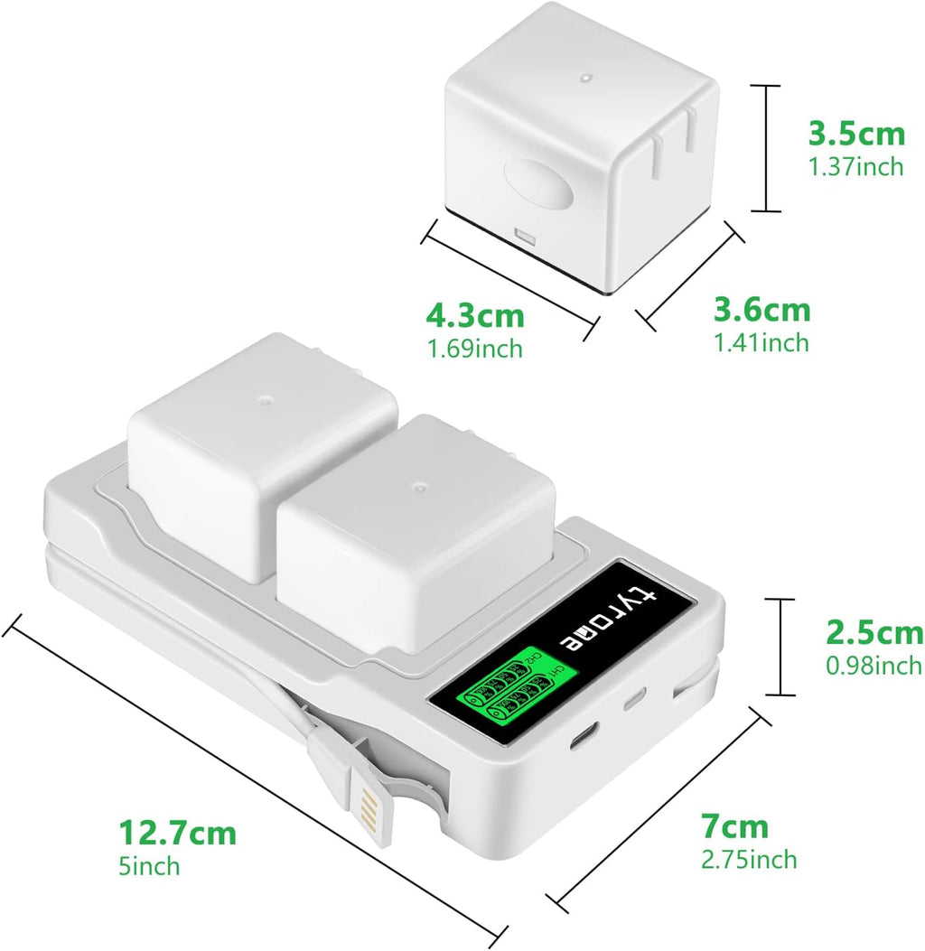 3 Pack Rechargeable Li-ion Replacement Battery and Dual LCD Charger M8444
