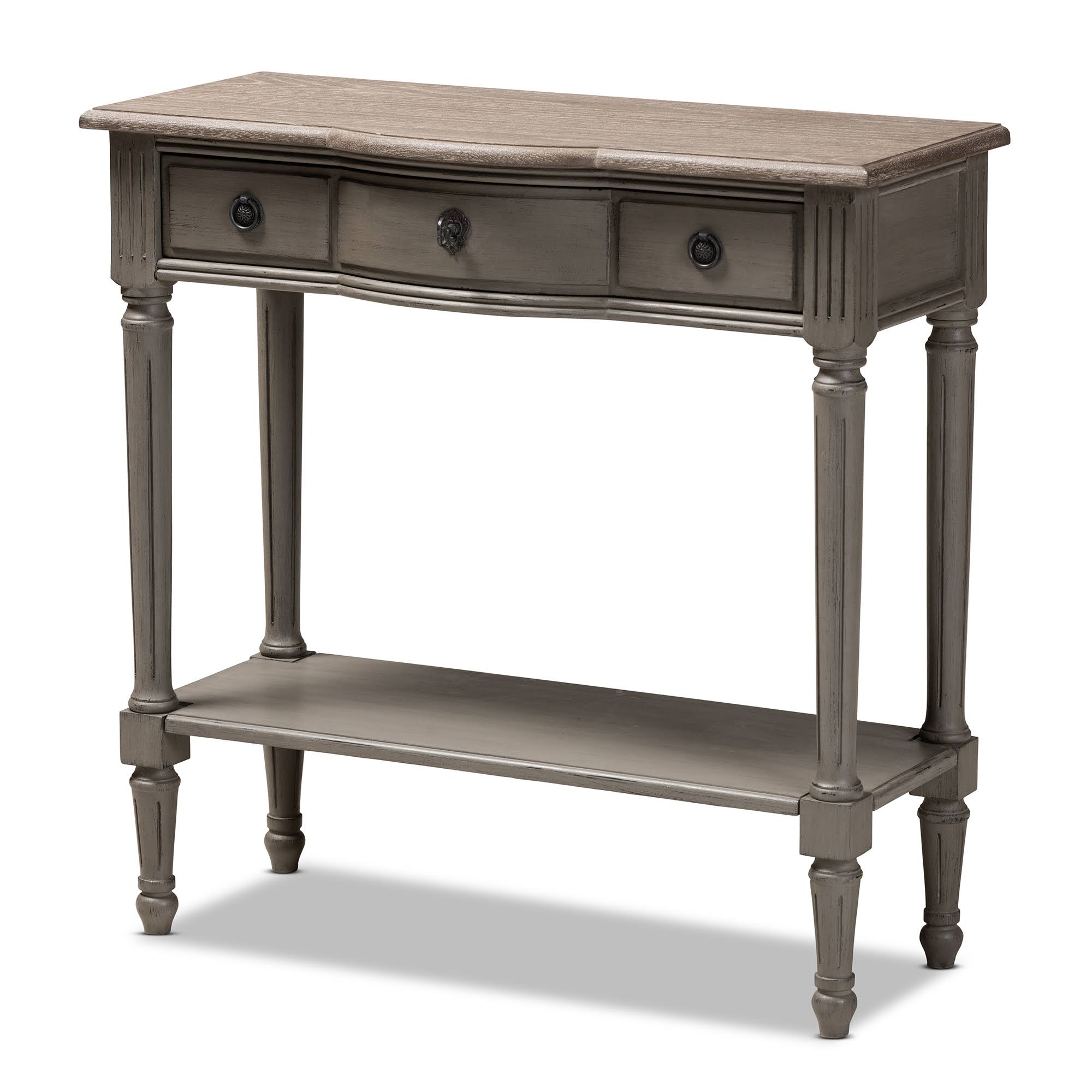 Gray 1-Drawer Wood Console Table Y676