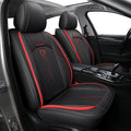 Black PU Leather Car Seat Covers Full Set 5 Seats A4891