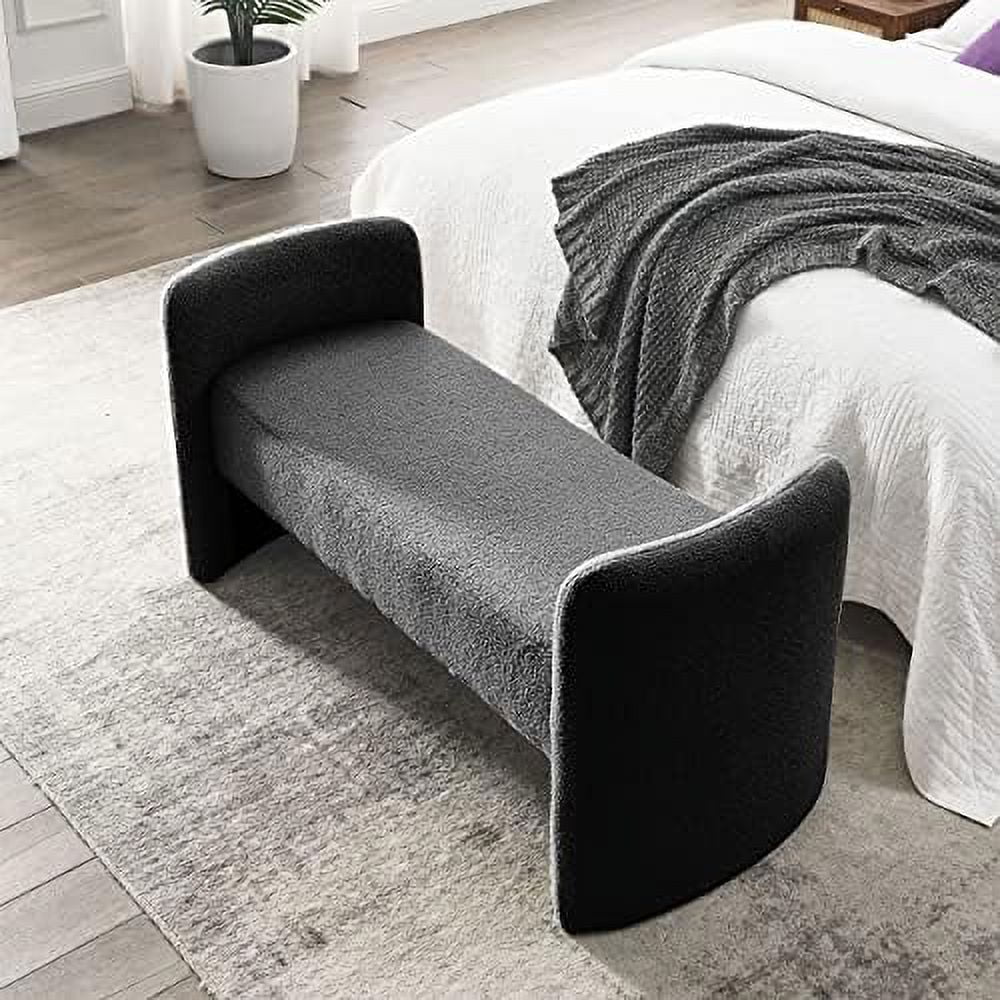 Black Velvet Ottoman Bench S55115