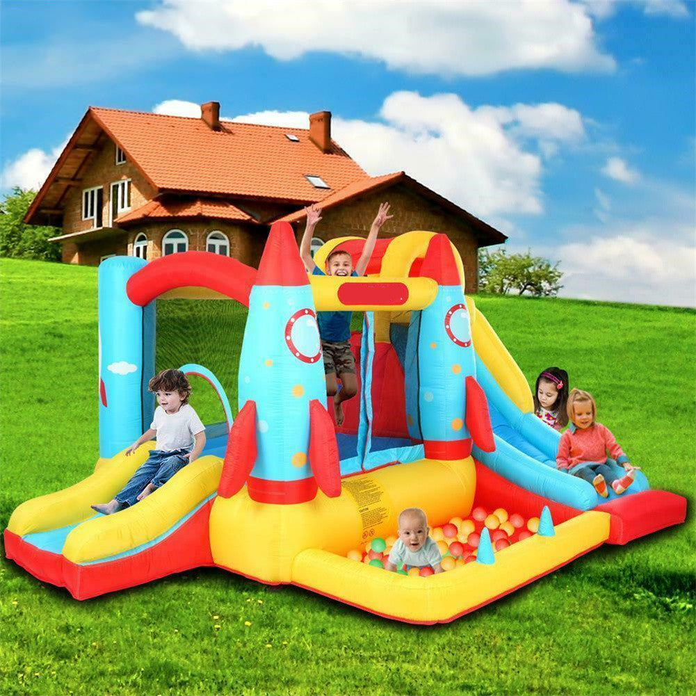 Rocket Bounce House Inflatable Castle Slide with Blower D5420