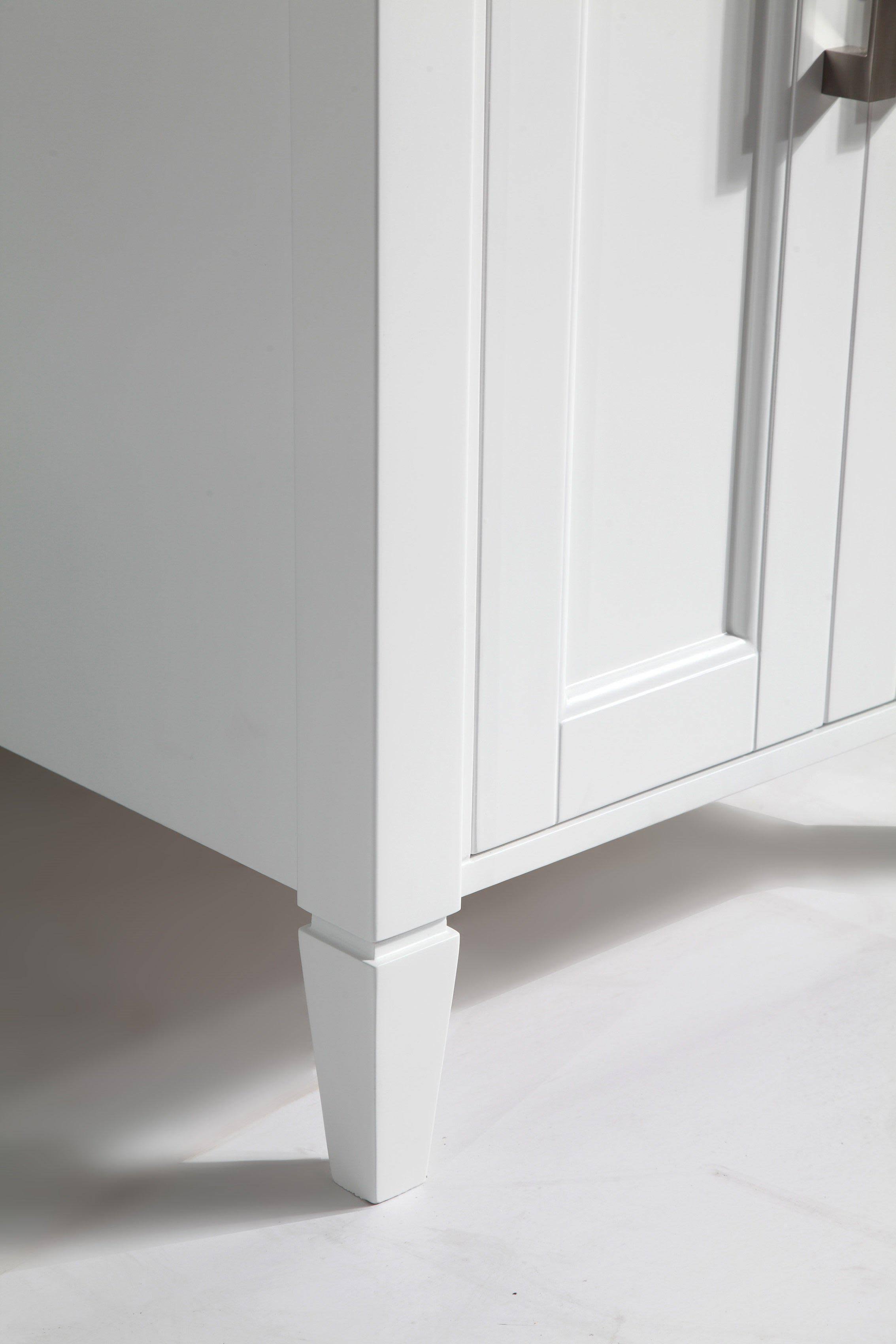 White Single Sink Bathroom Vanity Set with Carrara Marble Vanity Top T50627