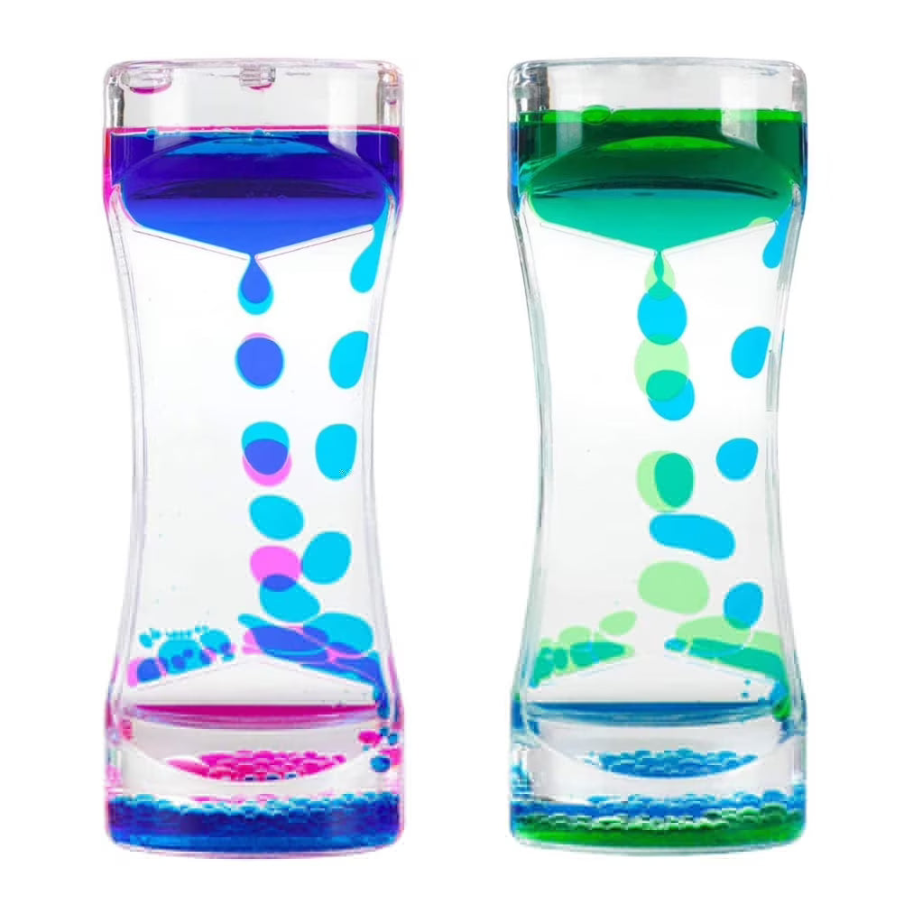 2-Pack Liquid Motion Bubbler Toy, Colorful Hourglass Timer V7859