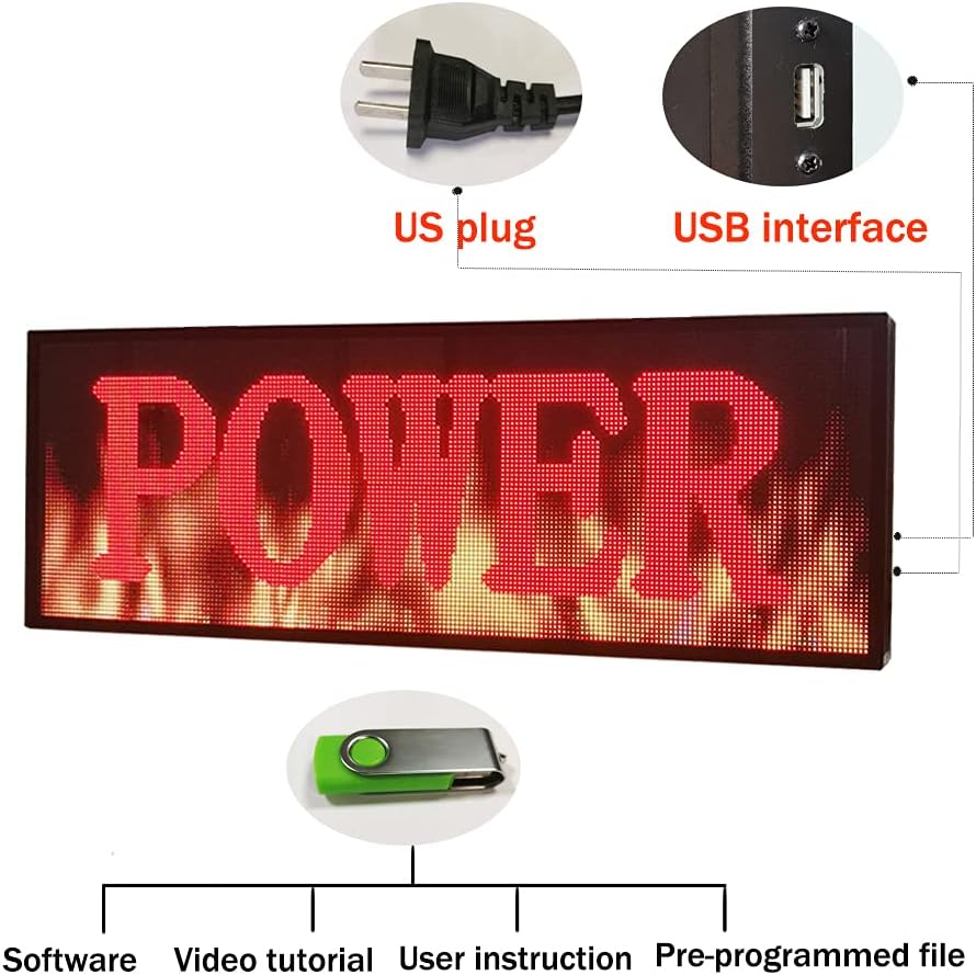 39x14 Indoor Full Color LED Programmable Scrolling Display Message Board T80742