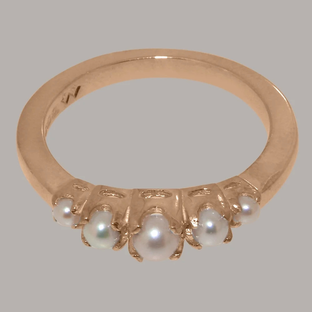 14k Rose Gold Cultured Pearl Ring I95545