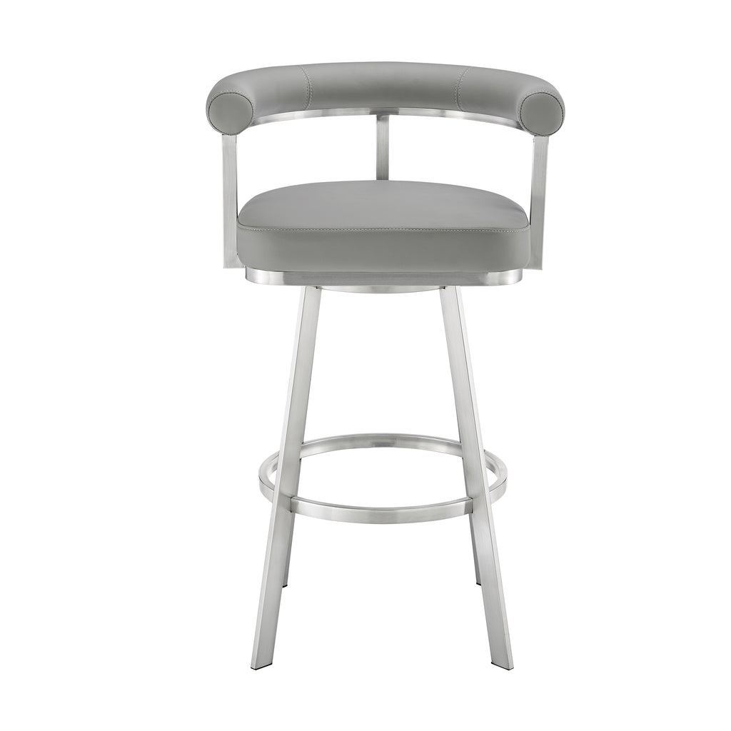 Light Gray Faux Leather Bar Stool Z637