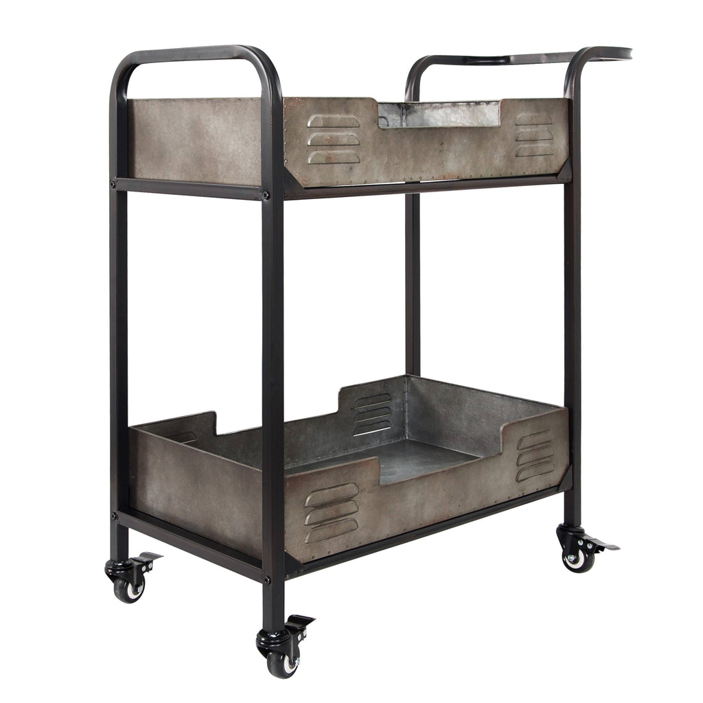 Rustic Metal Bar Cart F444665