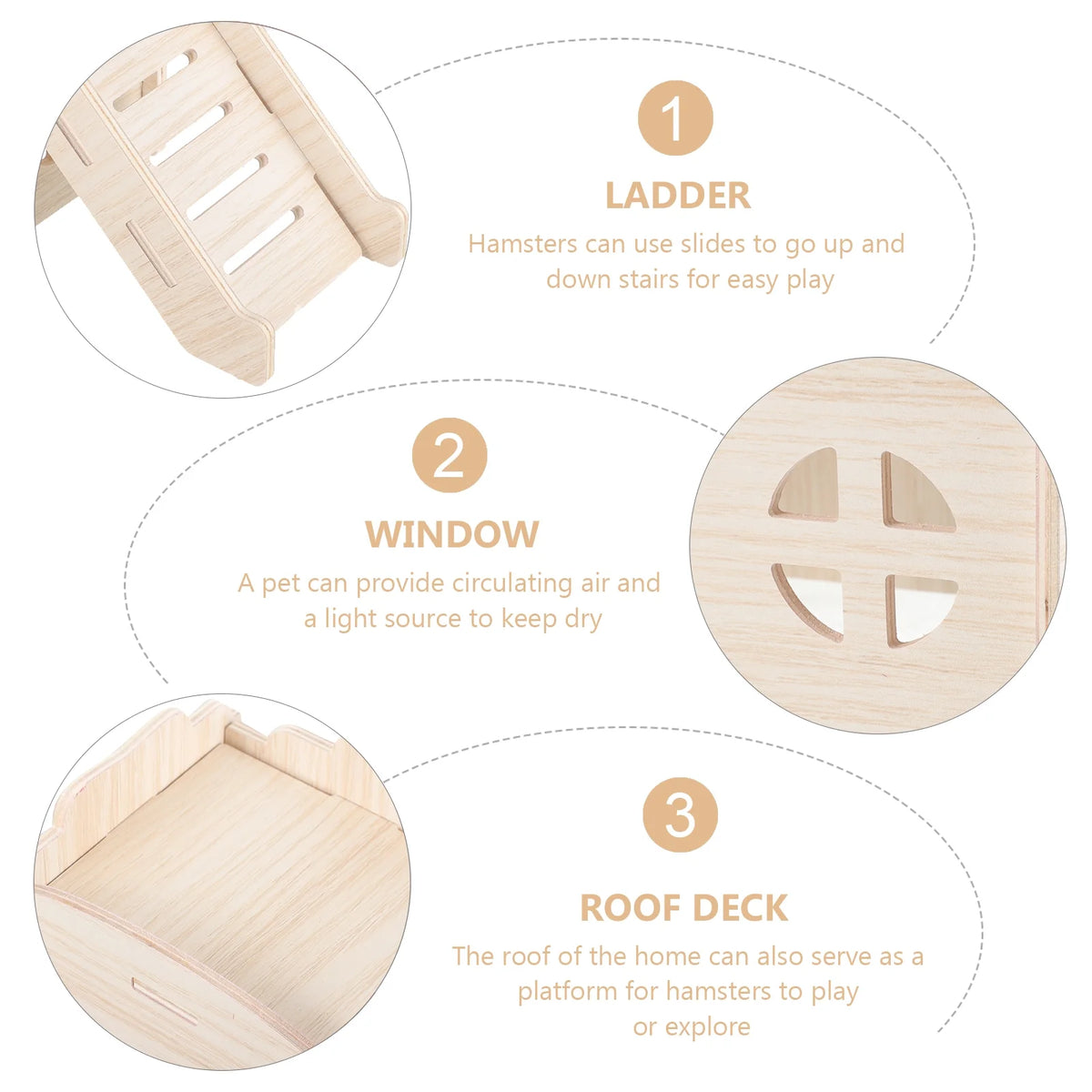 Solid Wood Hamster Hideout Cage O1432