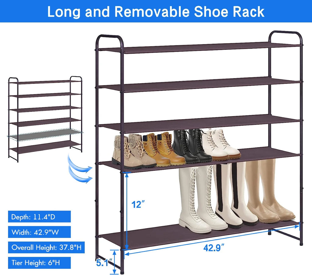 Bronze 6 Tier Metal Shoe Rack O865