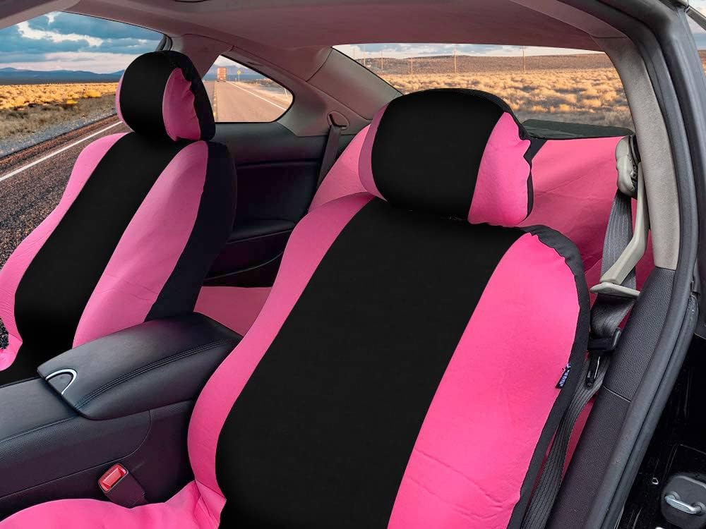 Pink Black Low Back Seat Covers Pack of 2 Q97404