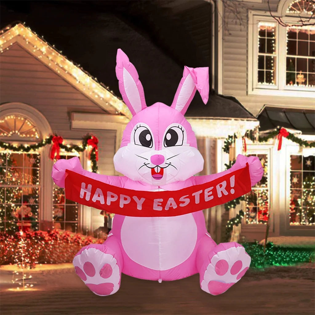 Inflatable LED Night Light Easter Bunny Decorations T7954