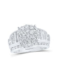 10kt White Gold Diamond Cluster Engagement Ring 2 Cttw D9798