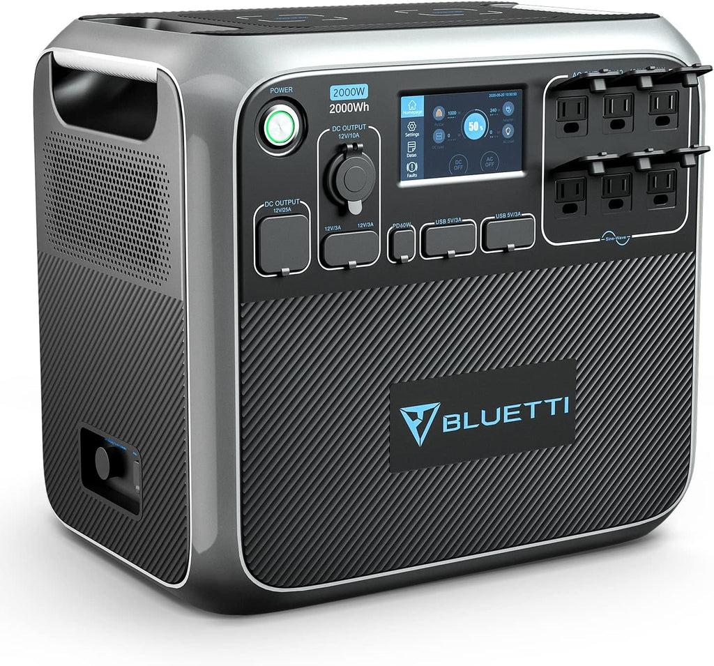 2000Wh LiFePO4 Portable Power Station with 6 2000W AC Outlets U810