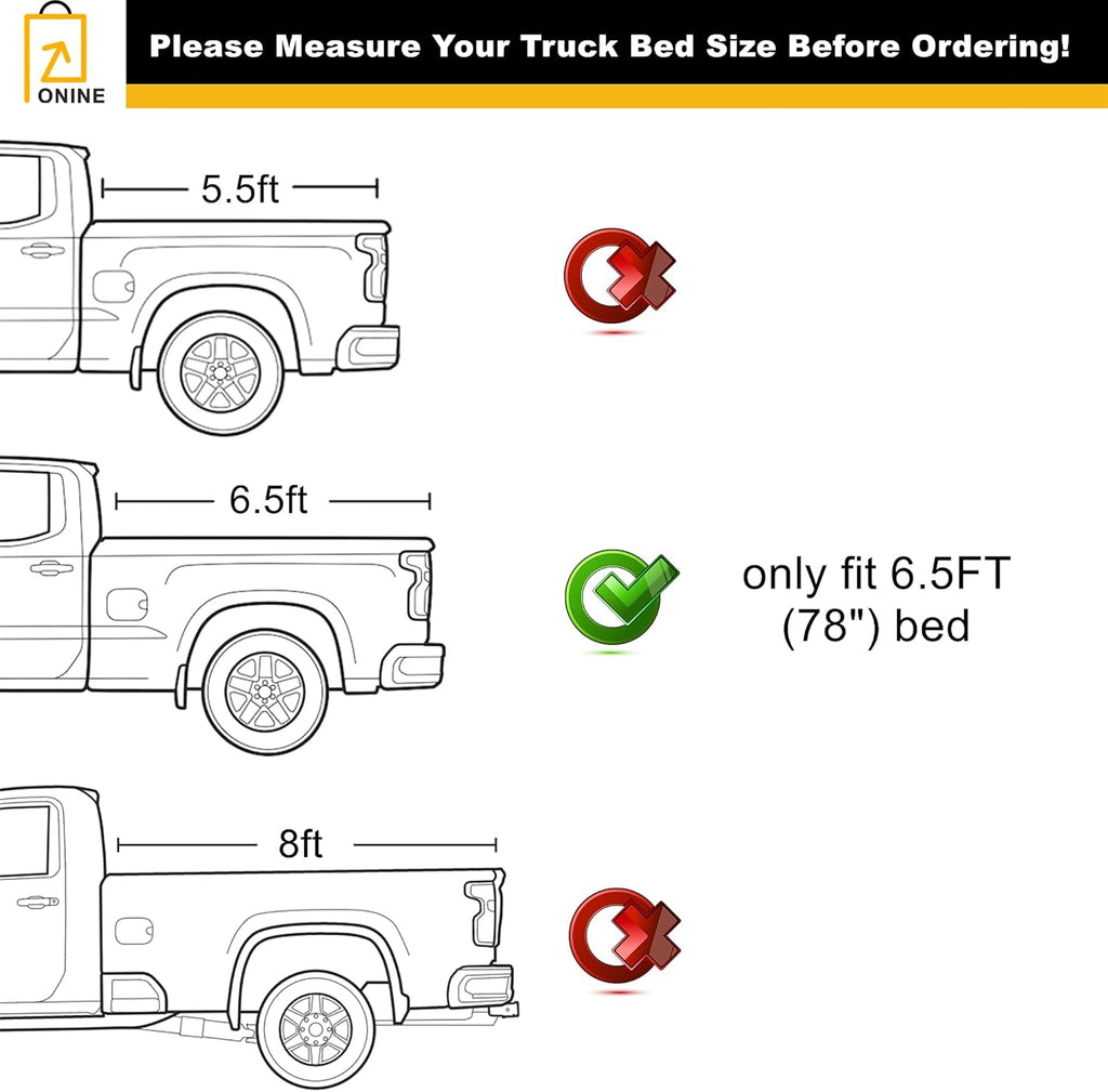 Soft Roll Up Truck Bed Tonneau Cover for Toyota Tundra 6.5ft Bed I54115