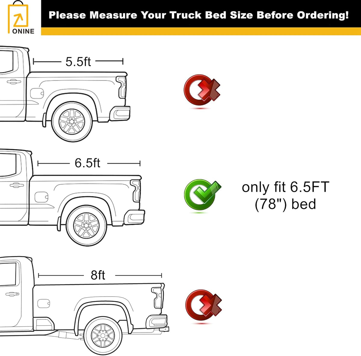 Soft Roll Up Truck Bed Tonneau Cover for Toyota Tundra 6.5ft Bed I54115