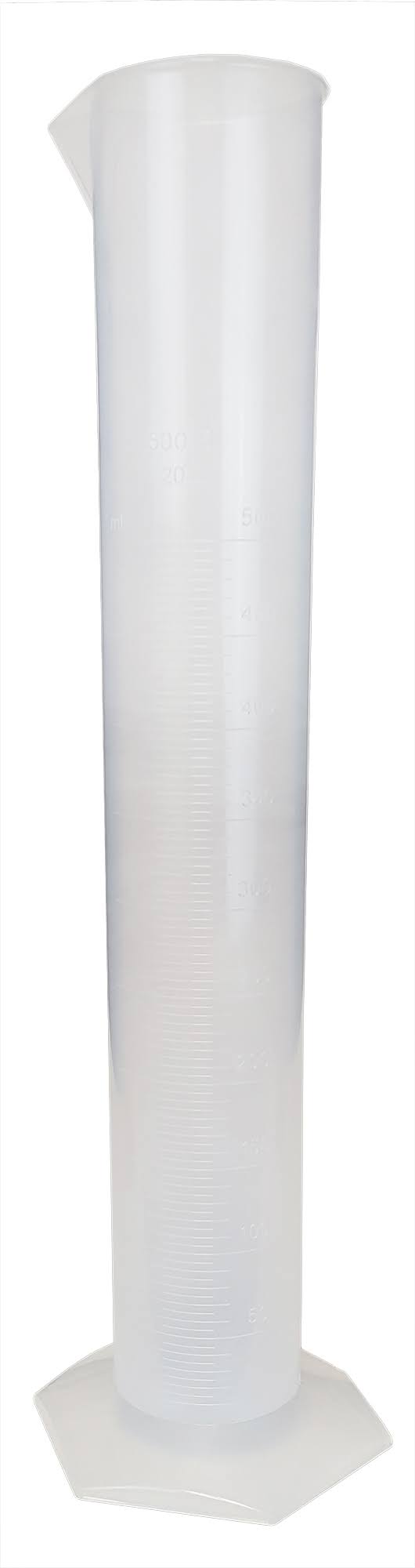 Polypropylene Graduated Cylinder with Hex Base, 500ml, Pack of 12 V16636