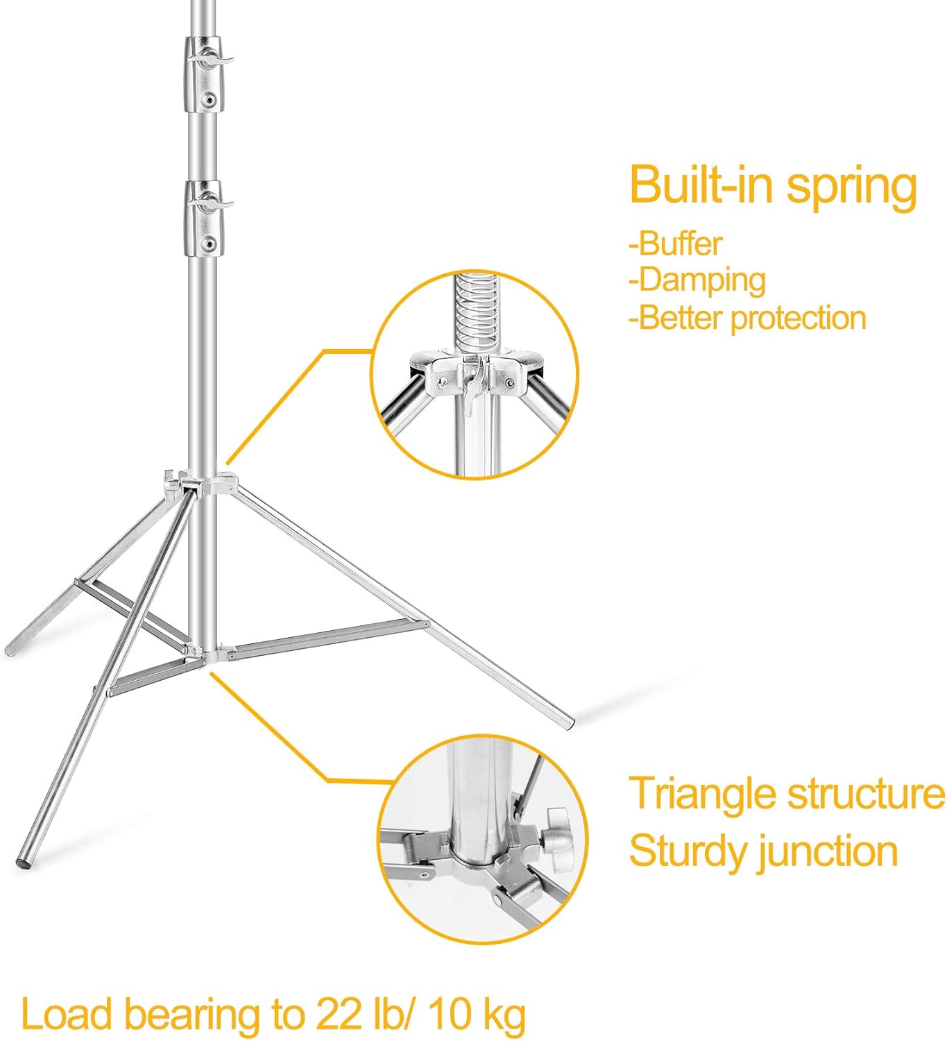 Heavy Duty Stainless Steel Light Stand Pack of 2 V779