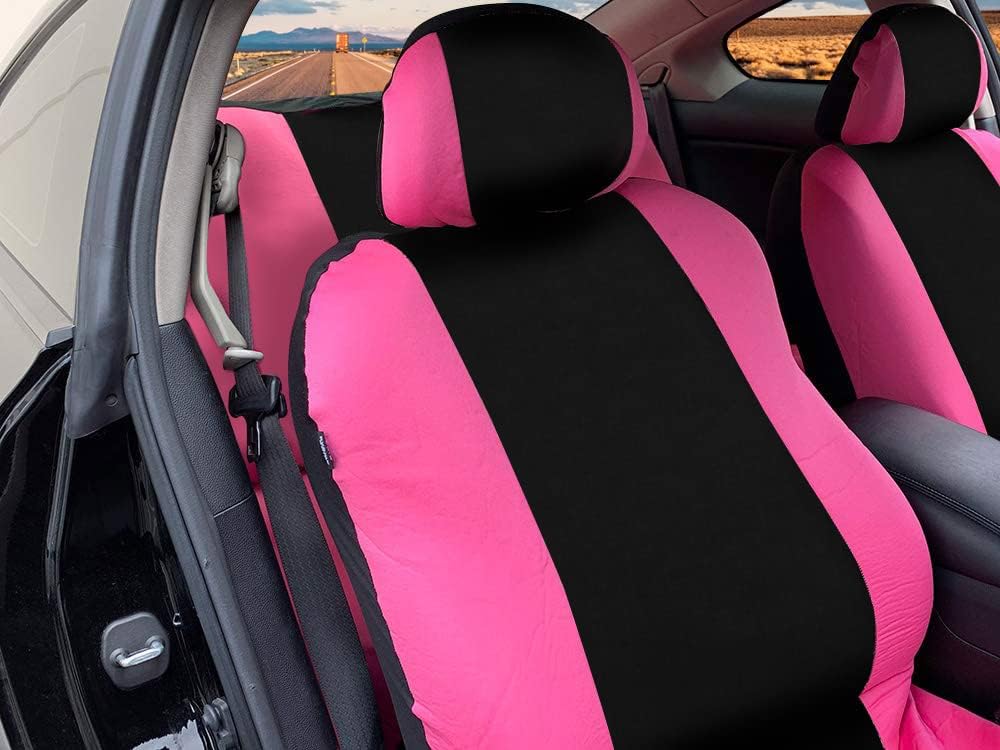 Pink Black Low Back Seat Covers Pack of 2 Q97404