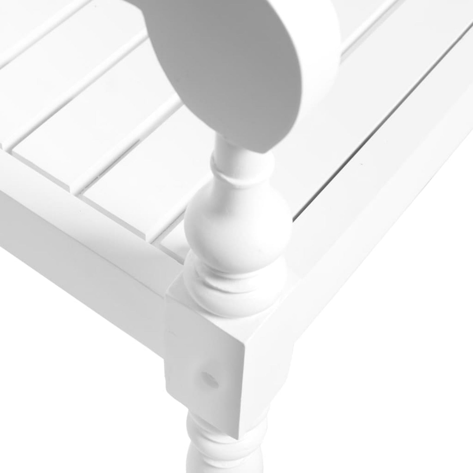 Wooden Bench with Backrest Mahogany Wood 3 Person White 53.5 x 19.7 x 32.3 Inches Y180985