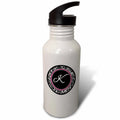 Black Damask 21 oz Sports Water Bottle O16394