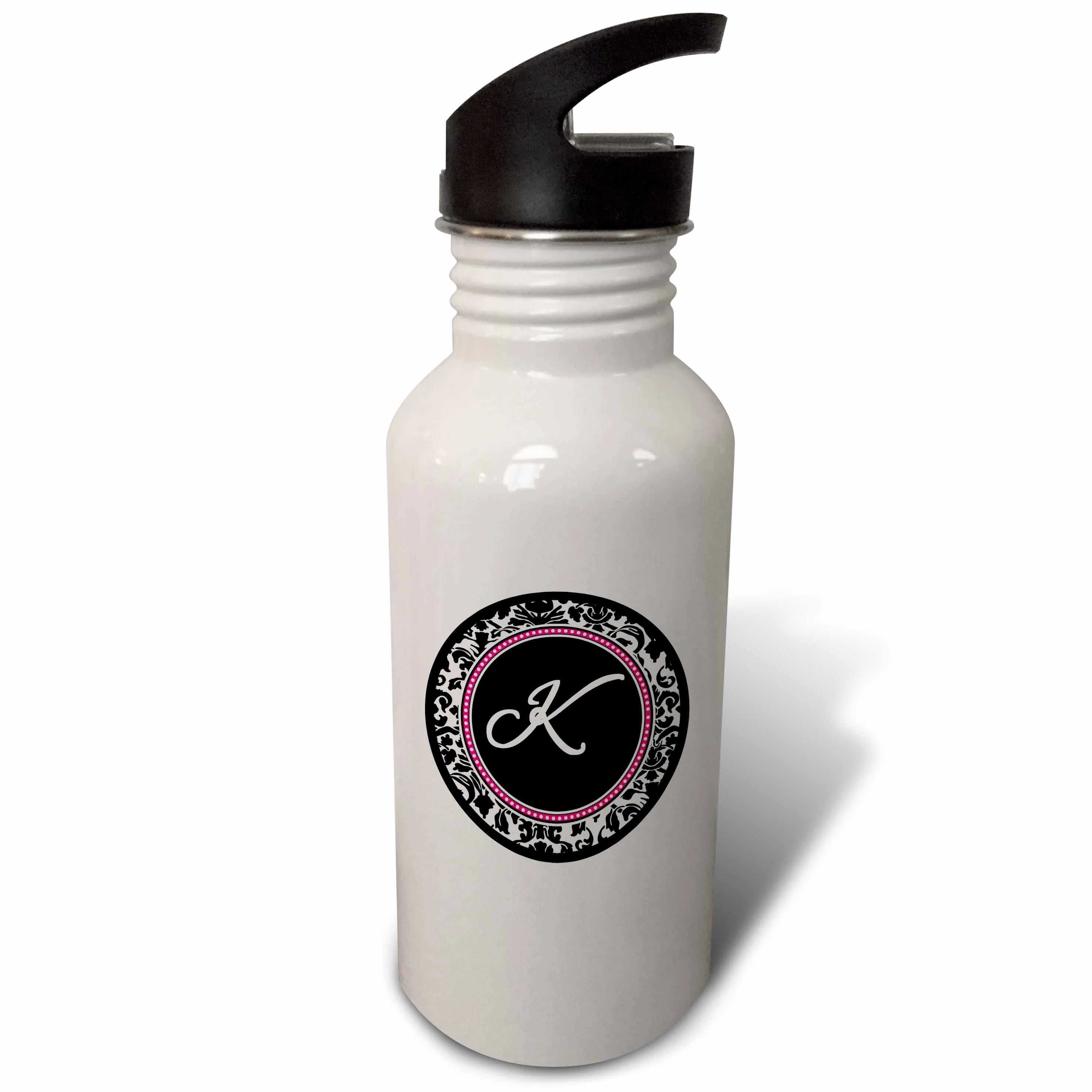 Black Damask 21 oz Sports Water Bottle O16394