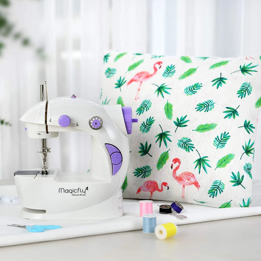 White Mini Sewing Machine with Extension Table W92624