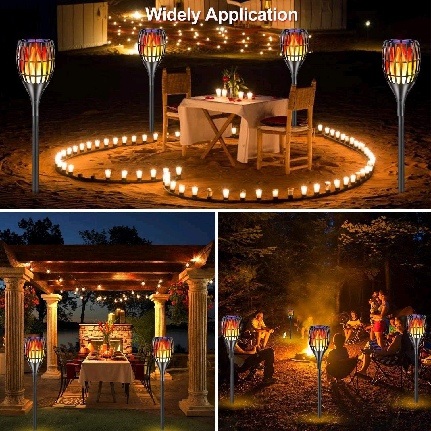 Solar Torch Lights with Flickering Flames P3001