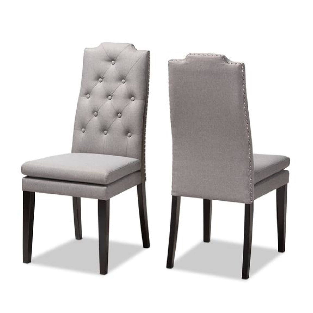 Charcoal Button Tufted Set of 2 Wood Dining Chair L989405