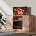47 Inch Electric Fireplace TV Stand with Heater, Wood Media Console I80558
