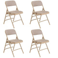 4 Pack Fabric Folding Chair, Cafe Beige D9528