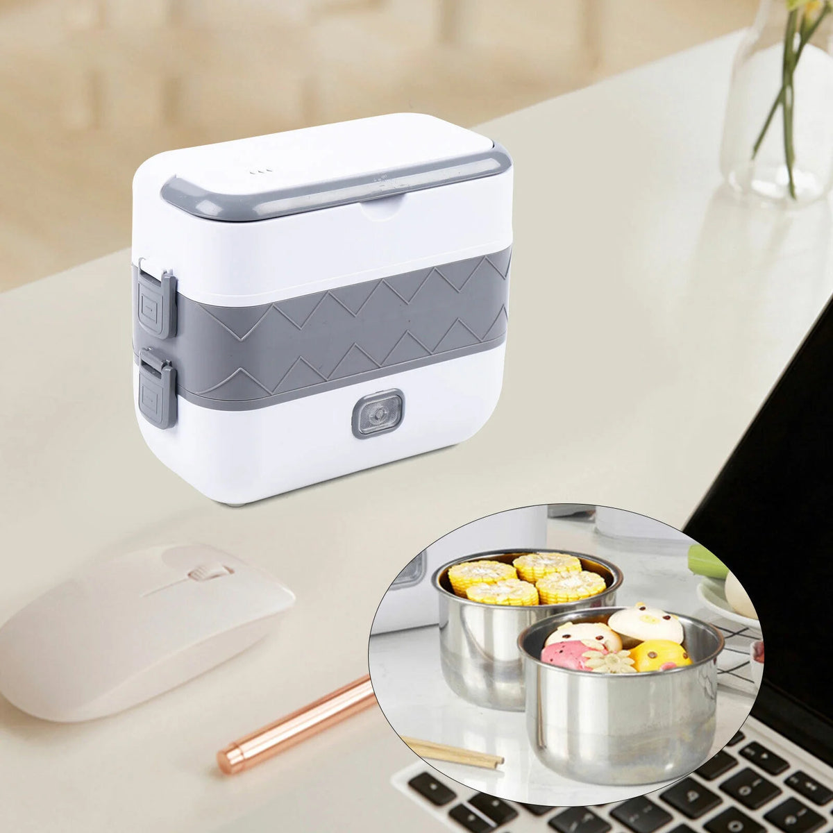 Portable Electric Lunch Box Food Heater Steamer Rice Cooker X72250
