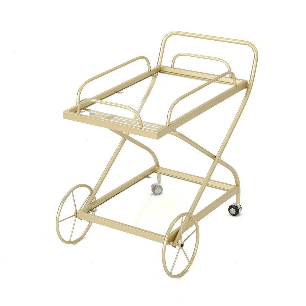 Gold Iron and Glass Bar Cart G335201