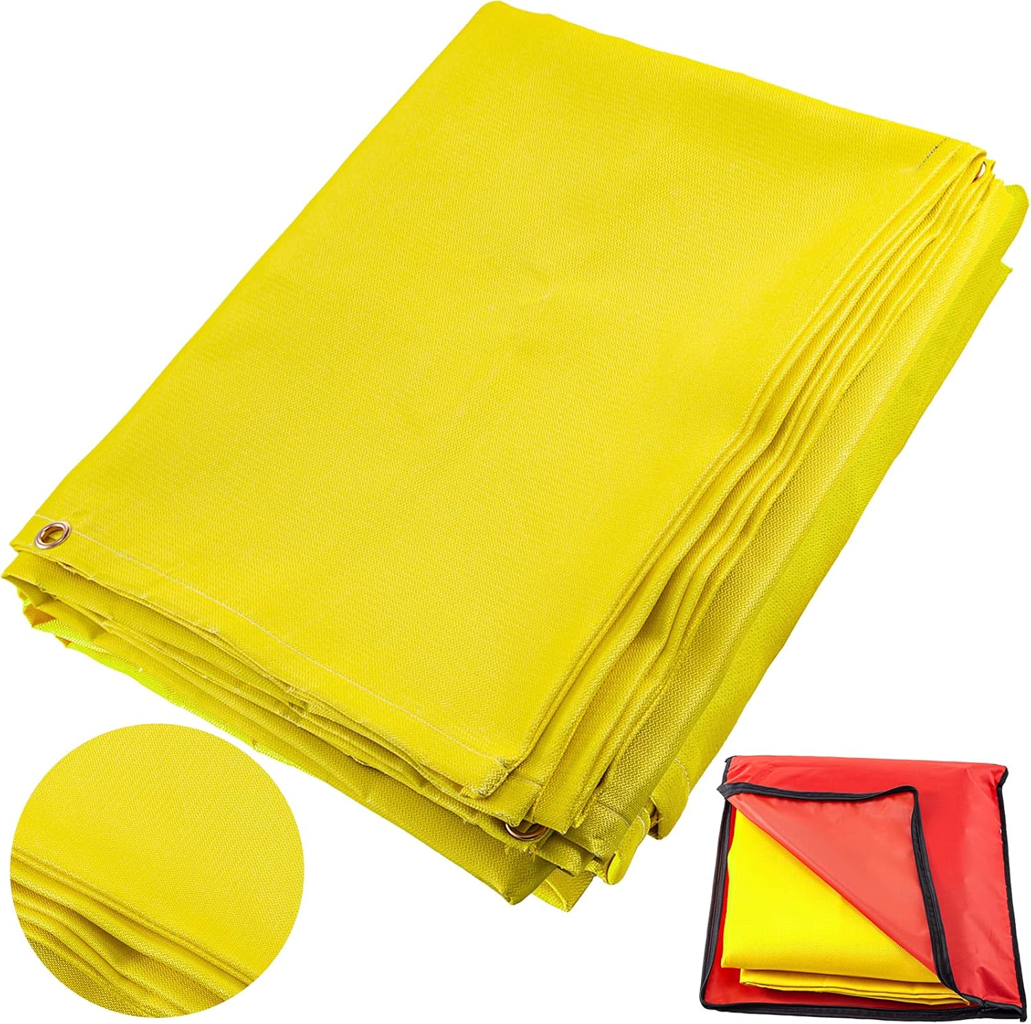6 x 10 Ft Black Fiberglass Welding Blanket with Carry Bag U9805