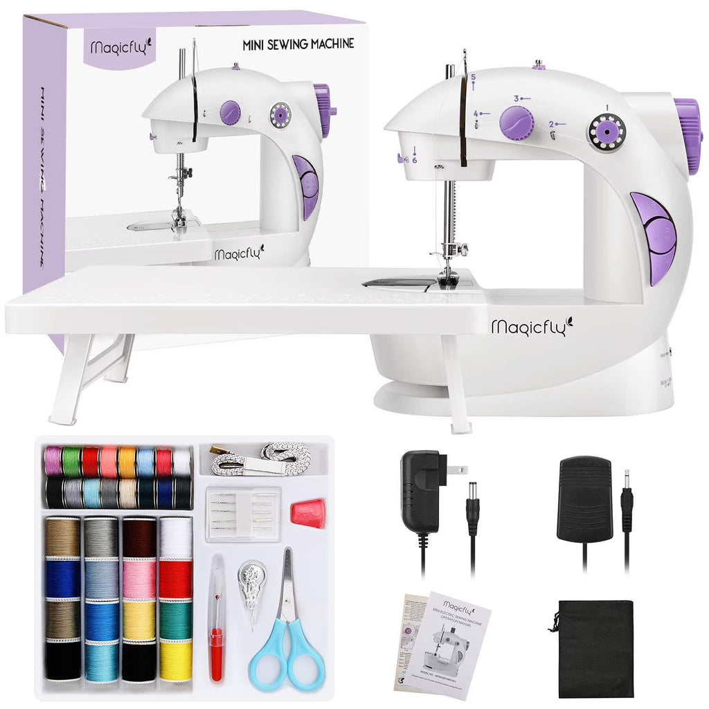 White Mini Sewing Machine with Extension Table W92624
