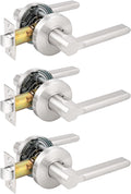 Stain Nickel Keyless Passage Door Levers Interior Locks, Non-Locking Lever Set, 10 Pack G763098