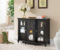 Black Wood Storage Sideboard Buffet Cabinet Console Table L428