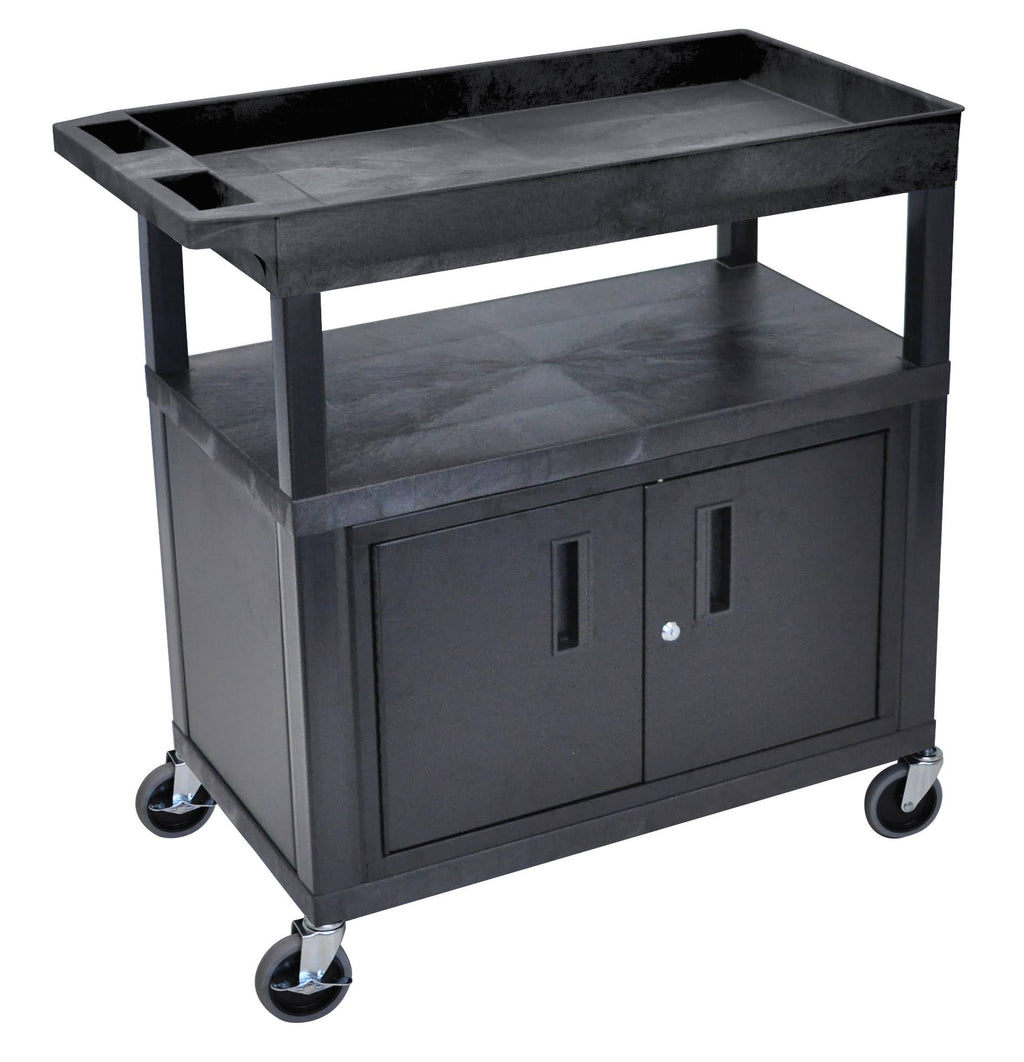 Black Utility Cart with Shelves L743