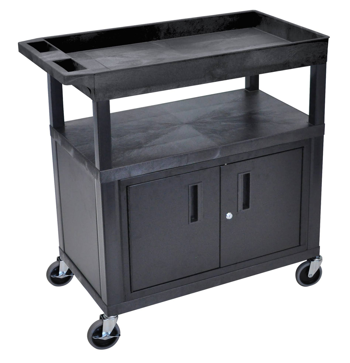 Black Utility Cart with Shelves L743