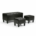 Faux Leather 3 Piece Storage Ottoman in Brown E857