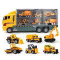 Beige Carrier Truck Toy Car Transporter with 6 Metal Cars E284