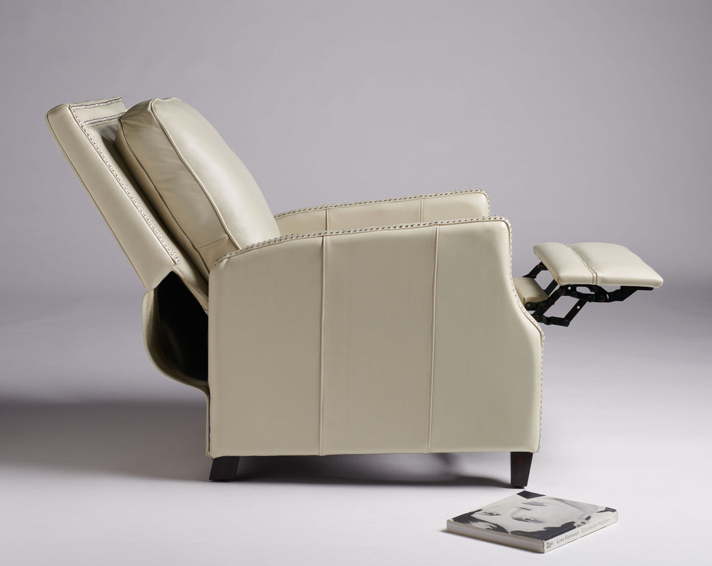 Cream Leather Recliner Q721