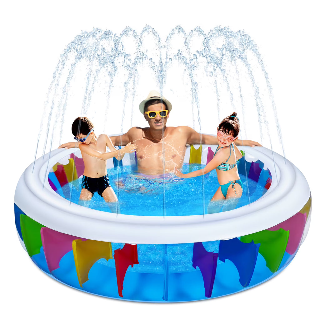 Inflatable PVC Pool with Sprinkler 180 x 180 x 40 cm K77012