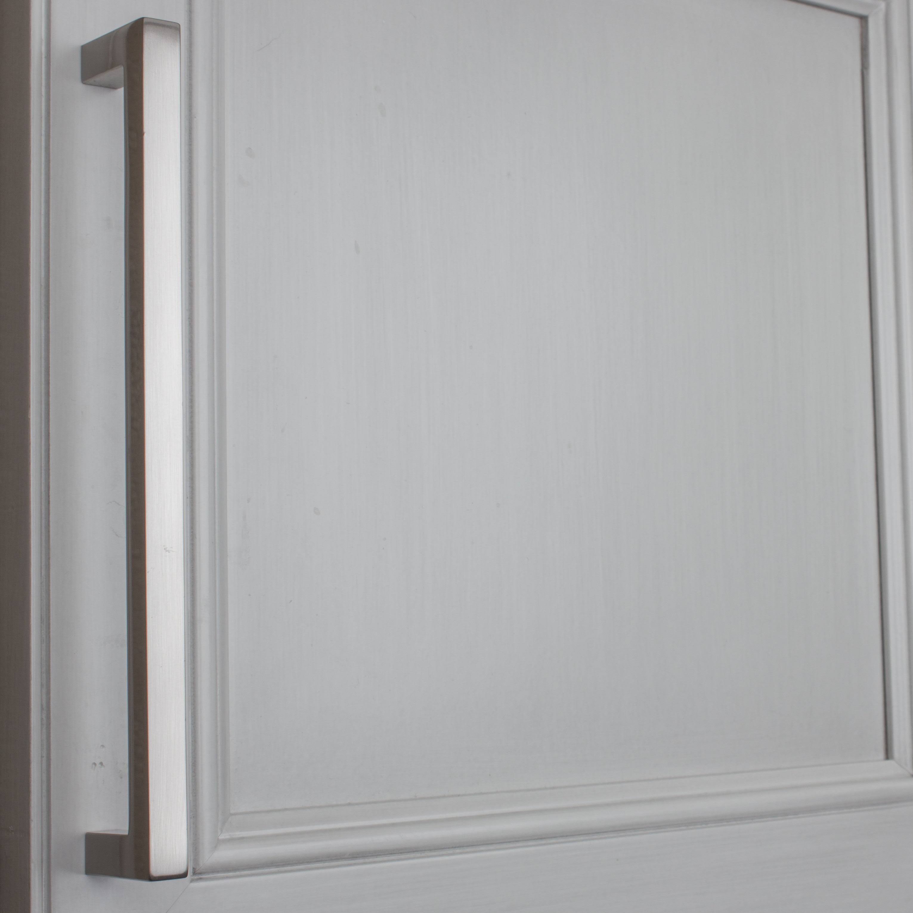 7.56-inch Solid Square Cabinet Bar Pull Handle Satin Nickel C886078