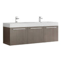 Gray Oak Double Bathroom Wall Hung Vanity Cabinet L25374