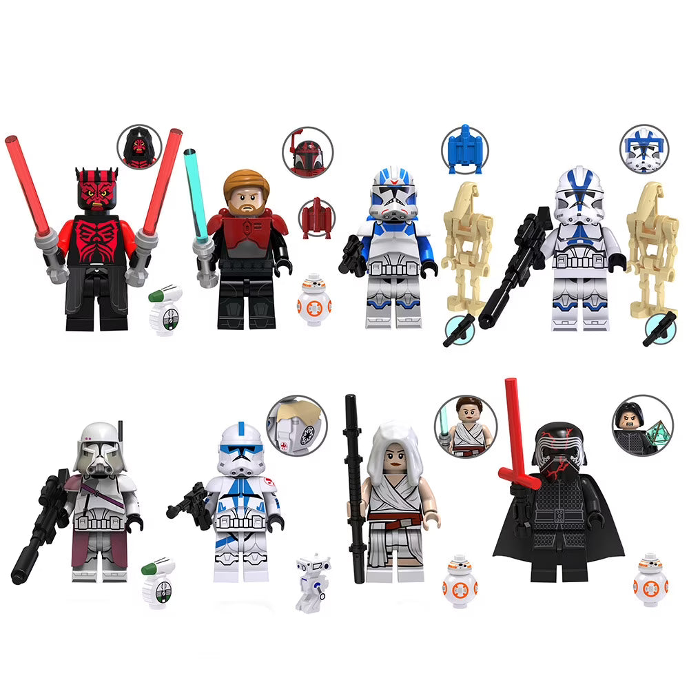8 Pcs Space Wars Action Figures Building Blocks Toys A109