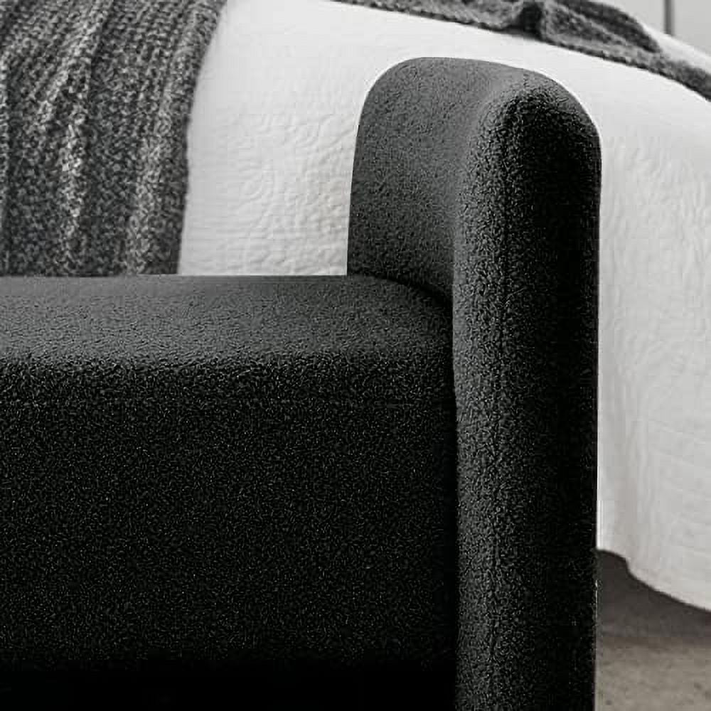 Black Velvet Ottoman Bench S55115