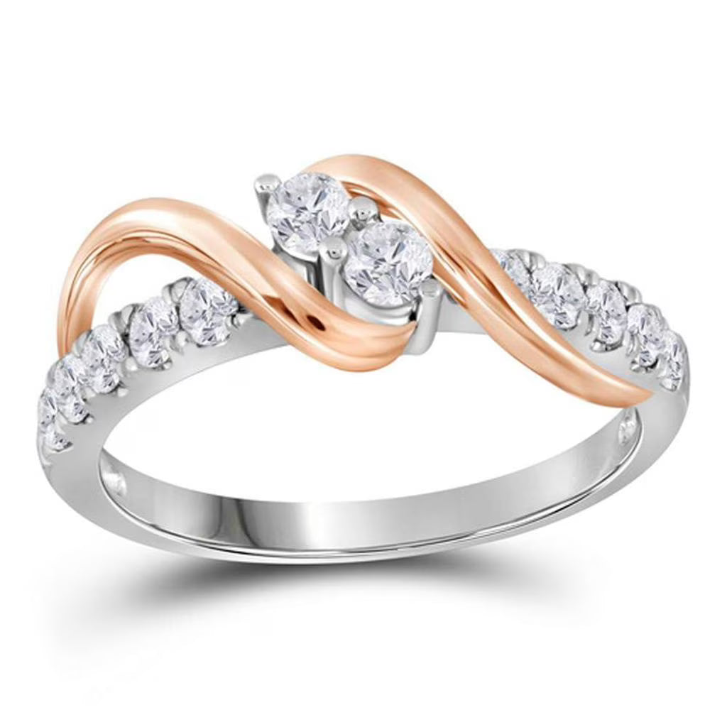 14k Two-tone Gold Diamond Engagement Ring 1-1/2 Cttw P312200