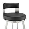 Swivel Faux Leather/Metal Counter Stool in Black/Chrome D23447